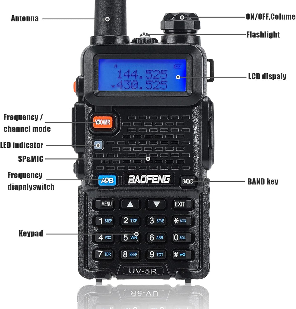 2 Pcs Dual Band Amateur Radio VHF/UHF Walkie Talkie N2884