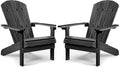 Black Plastic Adirondack Chairs Set of 2 X6519