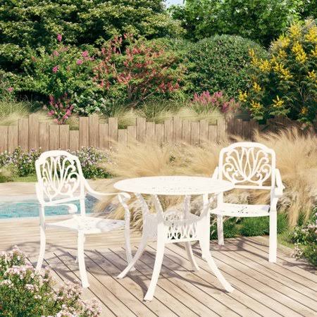 White Cast Aluminum 3 Piece Bistro Set F816
