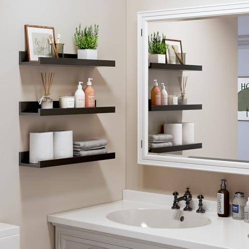 Rustic Brown Wall Shelves Set of 8 W17841