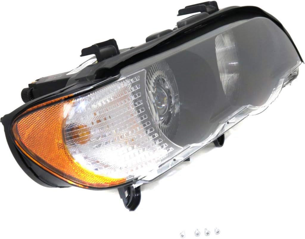 For BMW X5 Headlight Pair Driver and Passenger Side Black Housing G289108
