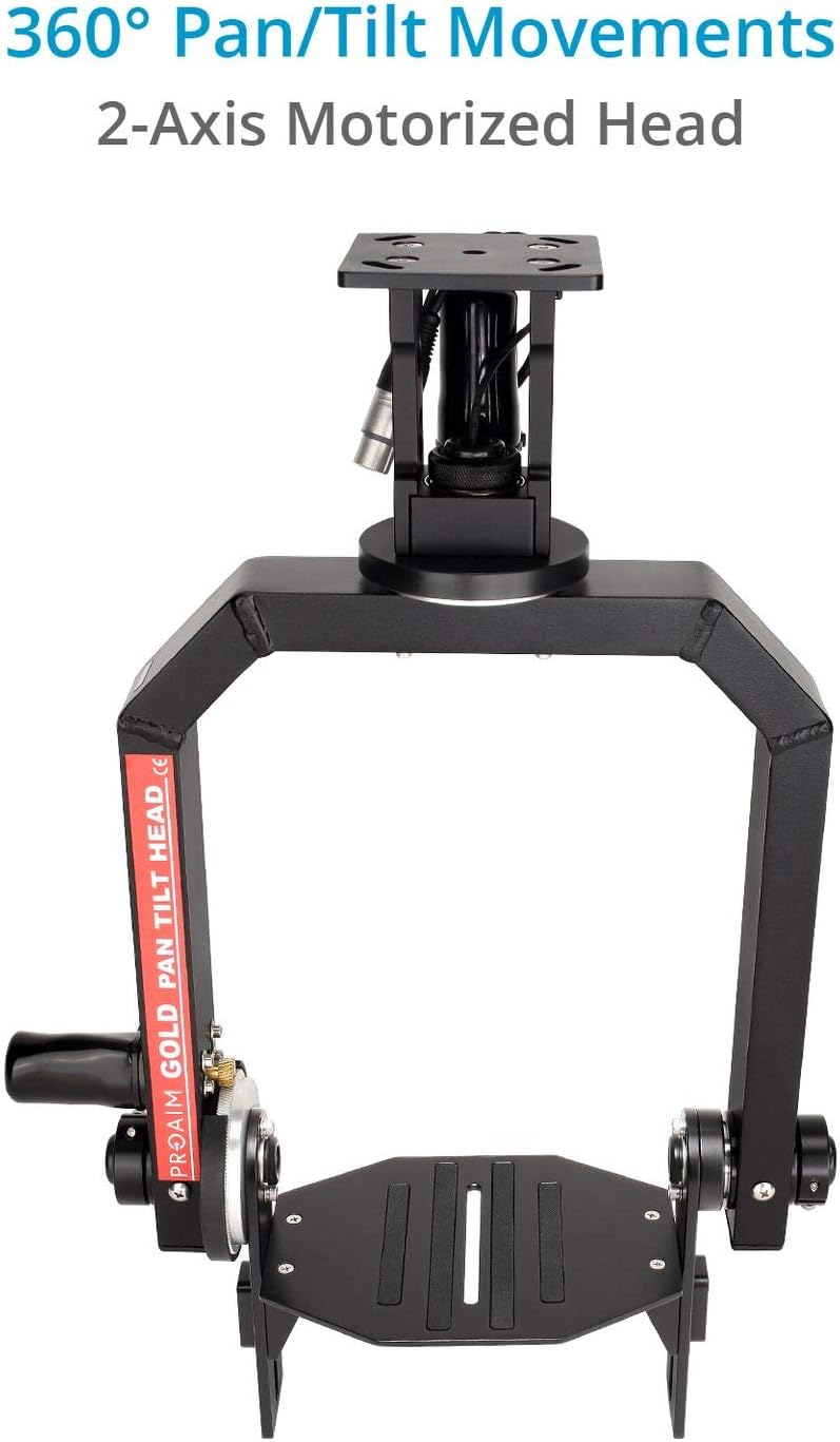 Gold Motorized Camera Pan Tilt Head with Joystick Control U1782