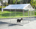 10x10x7FT Large Outdoor Dog Kennel with Roof H7070