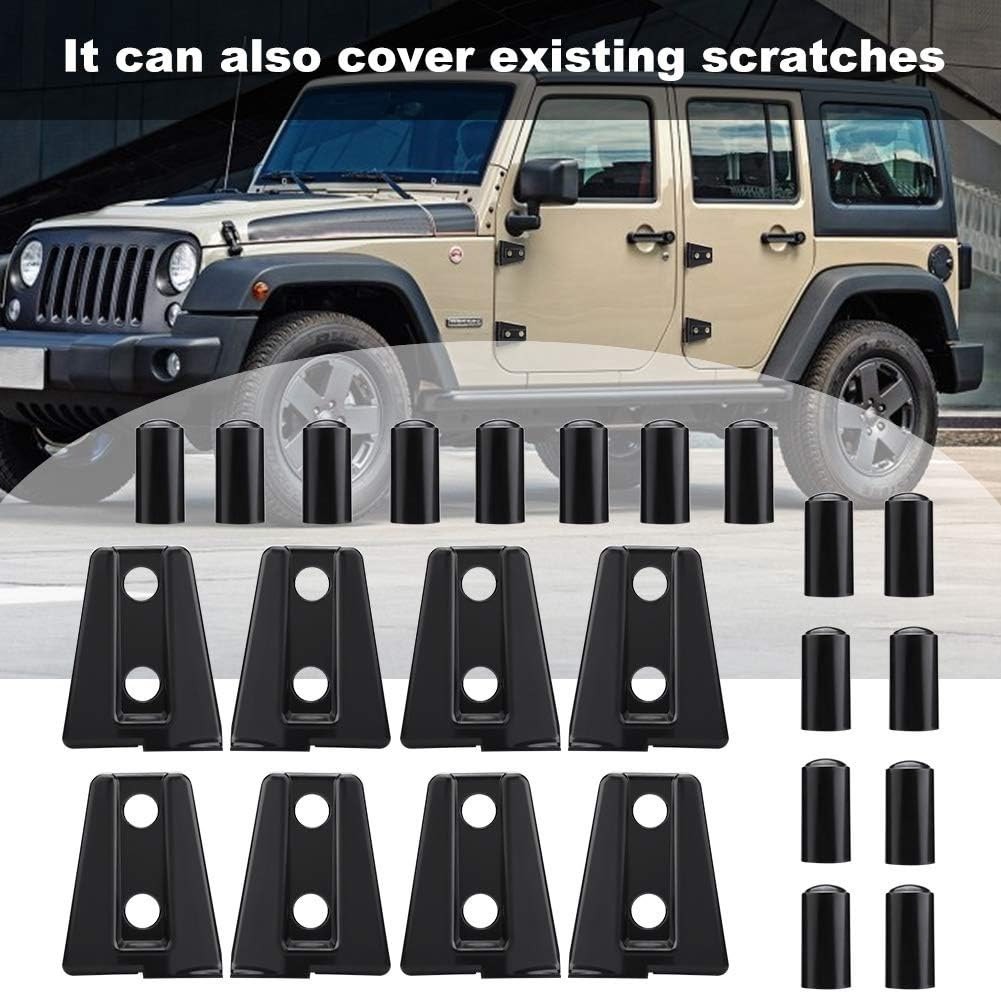 Black Car Door Hinge Cover Trim Protector 8pcs O26340