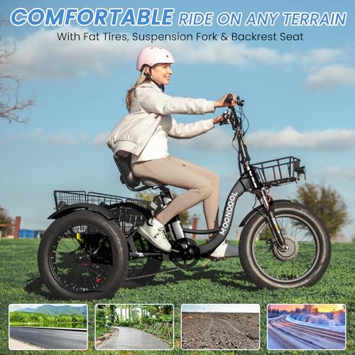 Electric Tricycle 350W 36V Removable Battery 7 Speeds 3 Wheels W866190