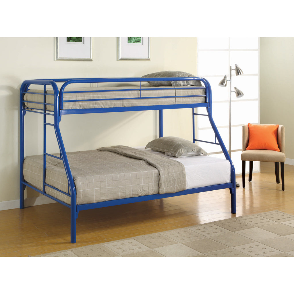 Blue Twin Over Full Bunk Bed with Side Ladders N36184
