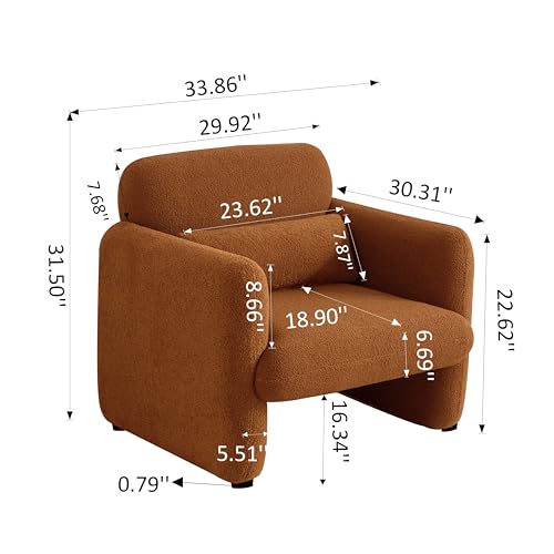 Cream Lambskin Sherpa Fabric Accent Chair L5847