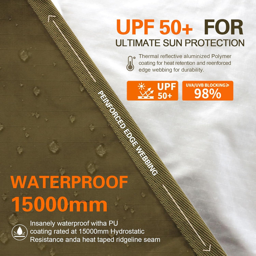 70D Nylon 10''X10'' Waterproof Camping Tarp O5030