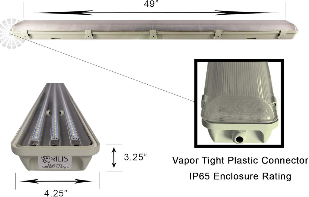 4FT Waterproof LED Vapor Tight Lights 6500K IP65 4-Pack J819274