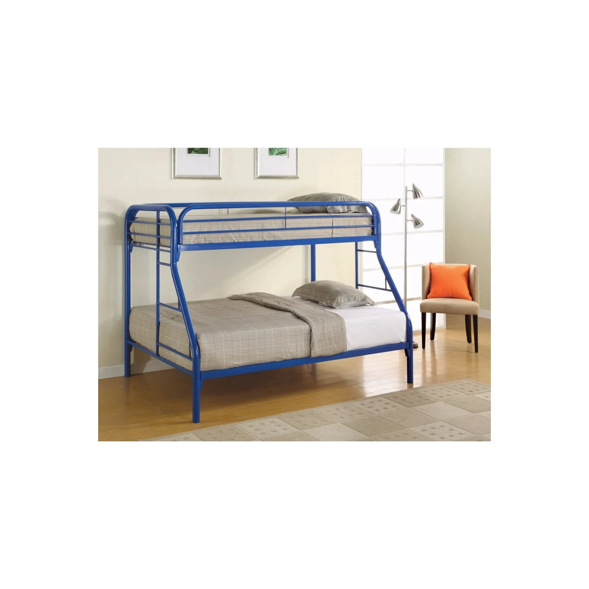 Blue Twin Over Full Bunk Bed with Side Ladders N36184