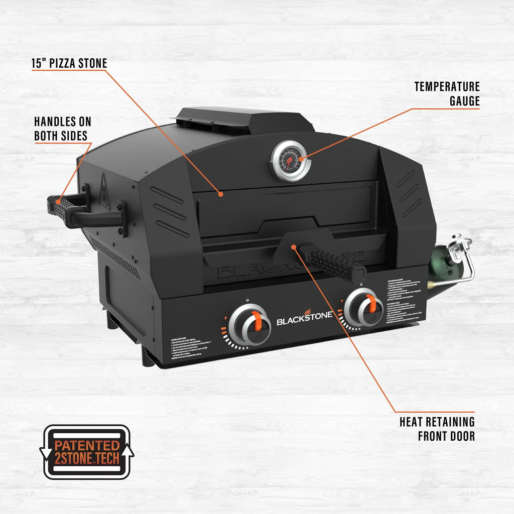 Tabletop Propane Pizza Oven with Two 15 Cordierite Stones M12795