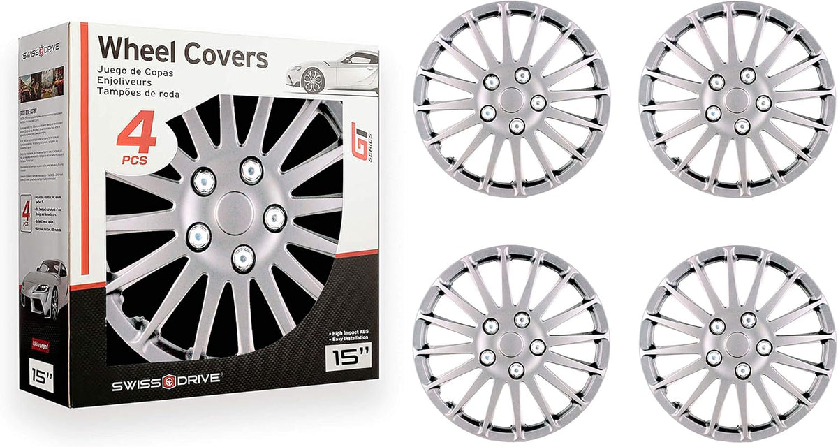 15-Inch Set of 4 Silver Hub Caps U31258