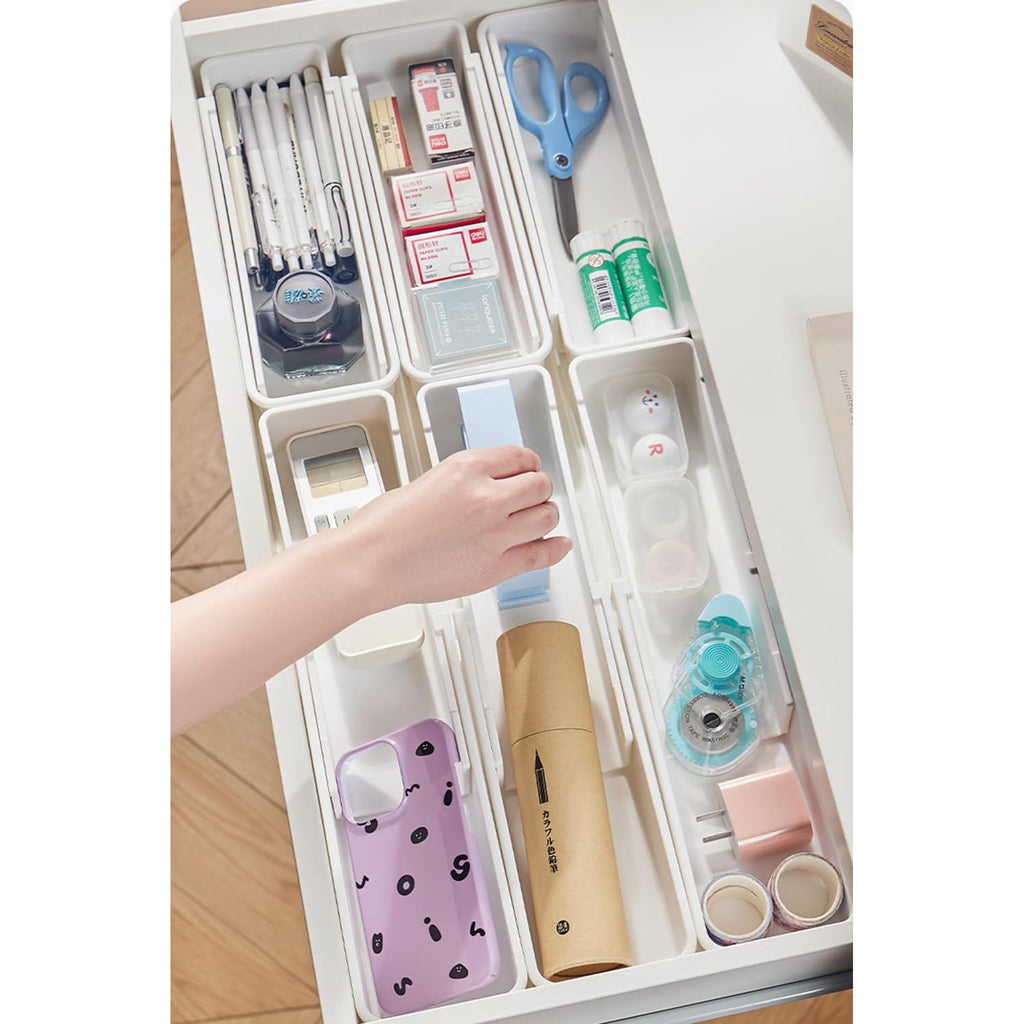 White 4pack Expandable Drawer Organizer Trays A318