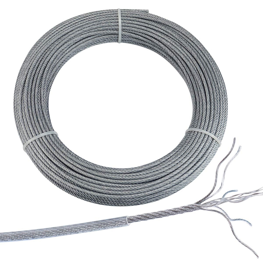 165ft Vinyl Coated Galvanized Steel Cable Rope 7x7 Strand P69772