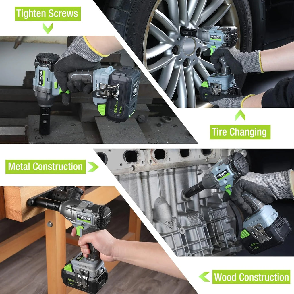 Cordless Impact Wrench 1/2 inch 20V Brushless High Torque 370 Ft-Lbs with Battery B16875