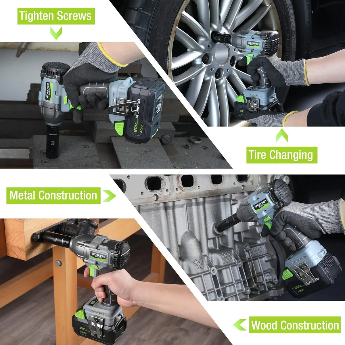 Cordless Impact Wrench 1/2 inch 20V Brushless High Torque 370 Ft-Lbs with Battery B16875