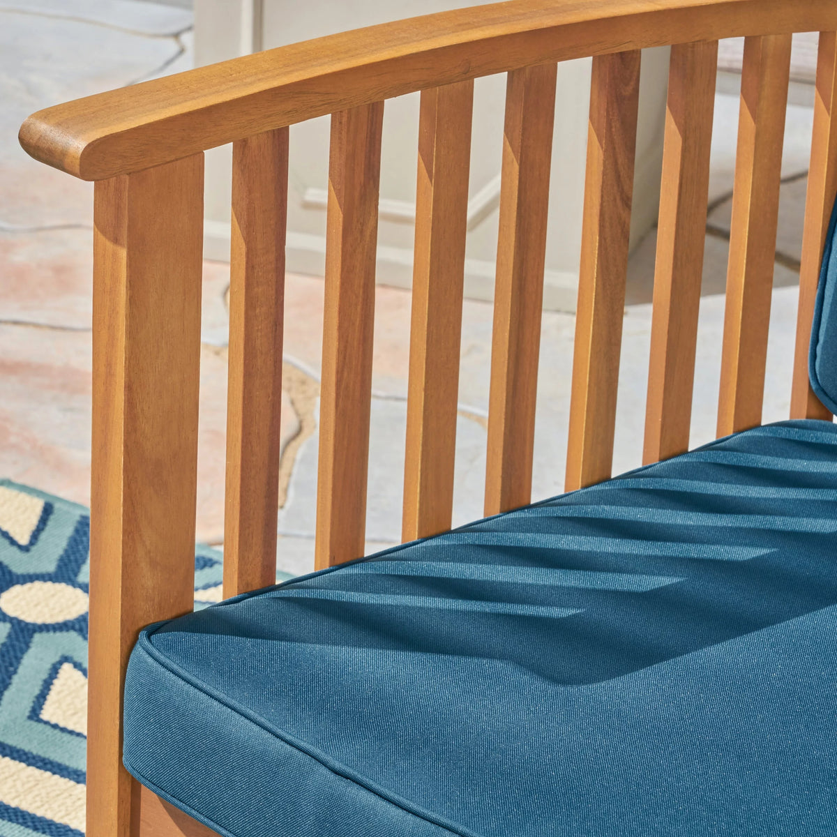 Acacia Wood Loveseat with Cushion Y1686
