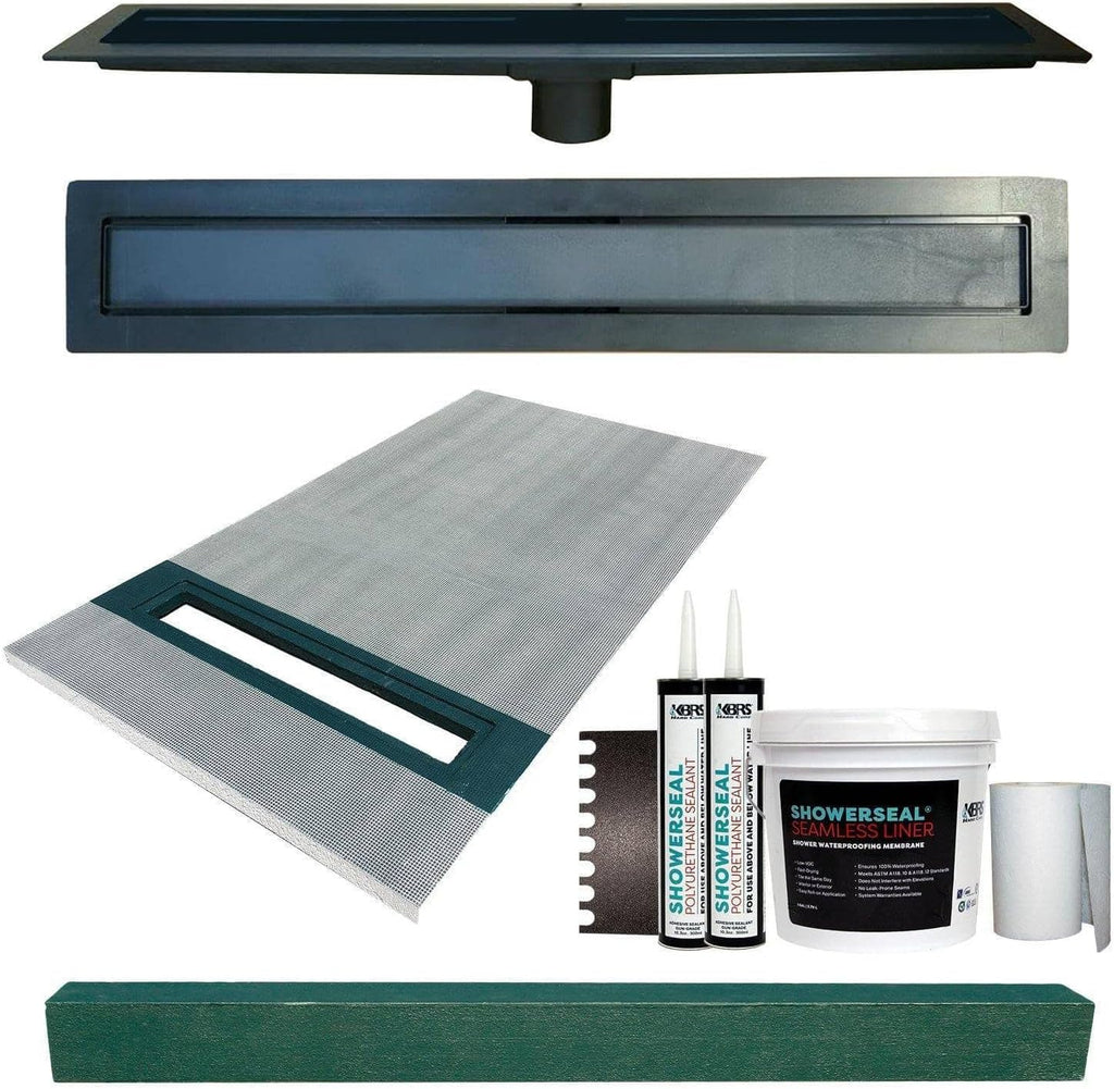 36” x 72” Linear Drain Shower Kit with ABS Drain Body V823