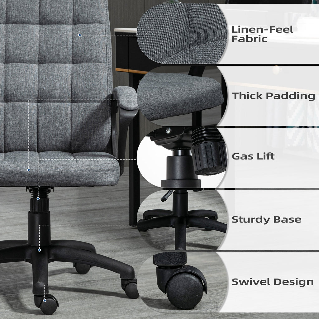 Gray Fluffy Home Office Chair with Adjustable Height X7917