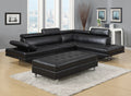 Black Bonded Leather 3-piece Sectional Sofa Set E66589
