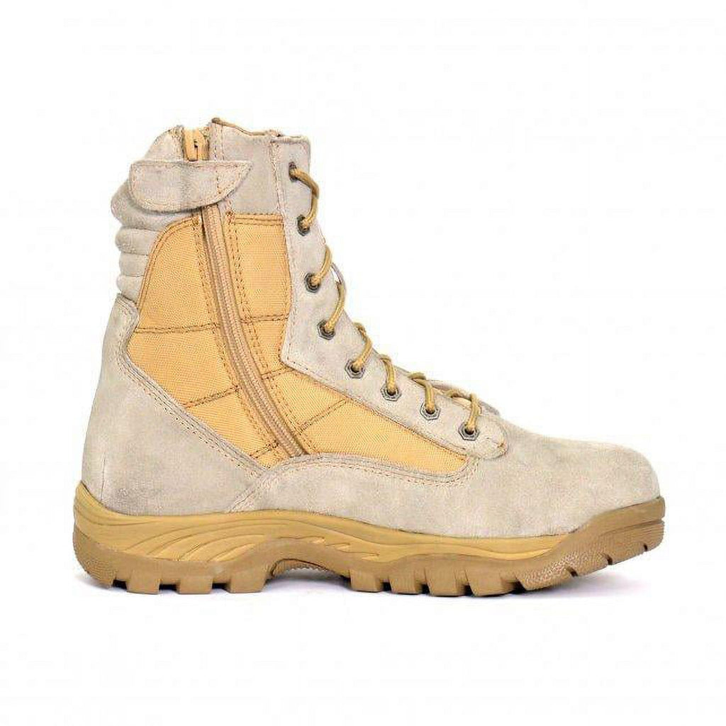 Tan Leather Lace Up Boots with Zippers H128