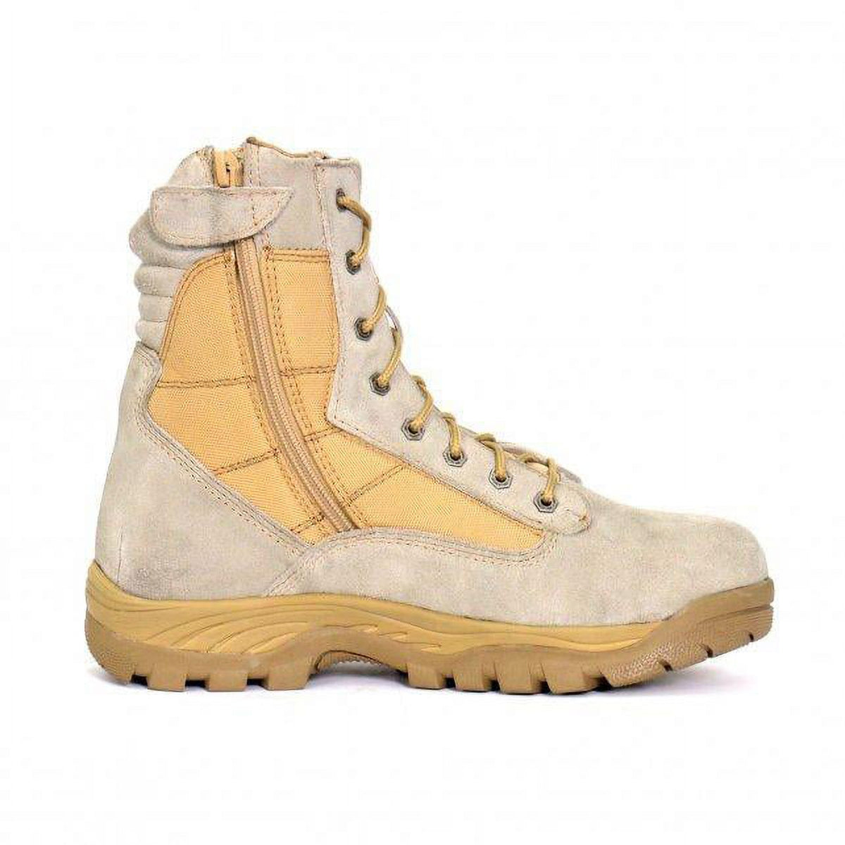 Tan Leather Lace Up Boots with Zippers H128