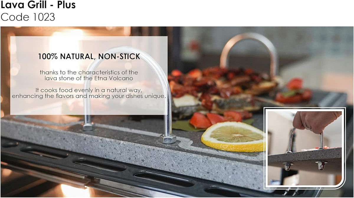 Lava Stone Grilling Plate with Handles K6428