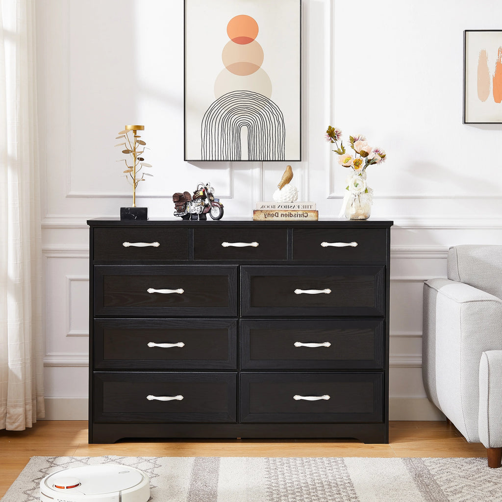 Black 9 Drawer Wood Dresser N475130