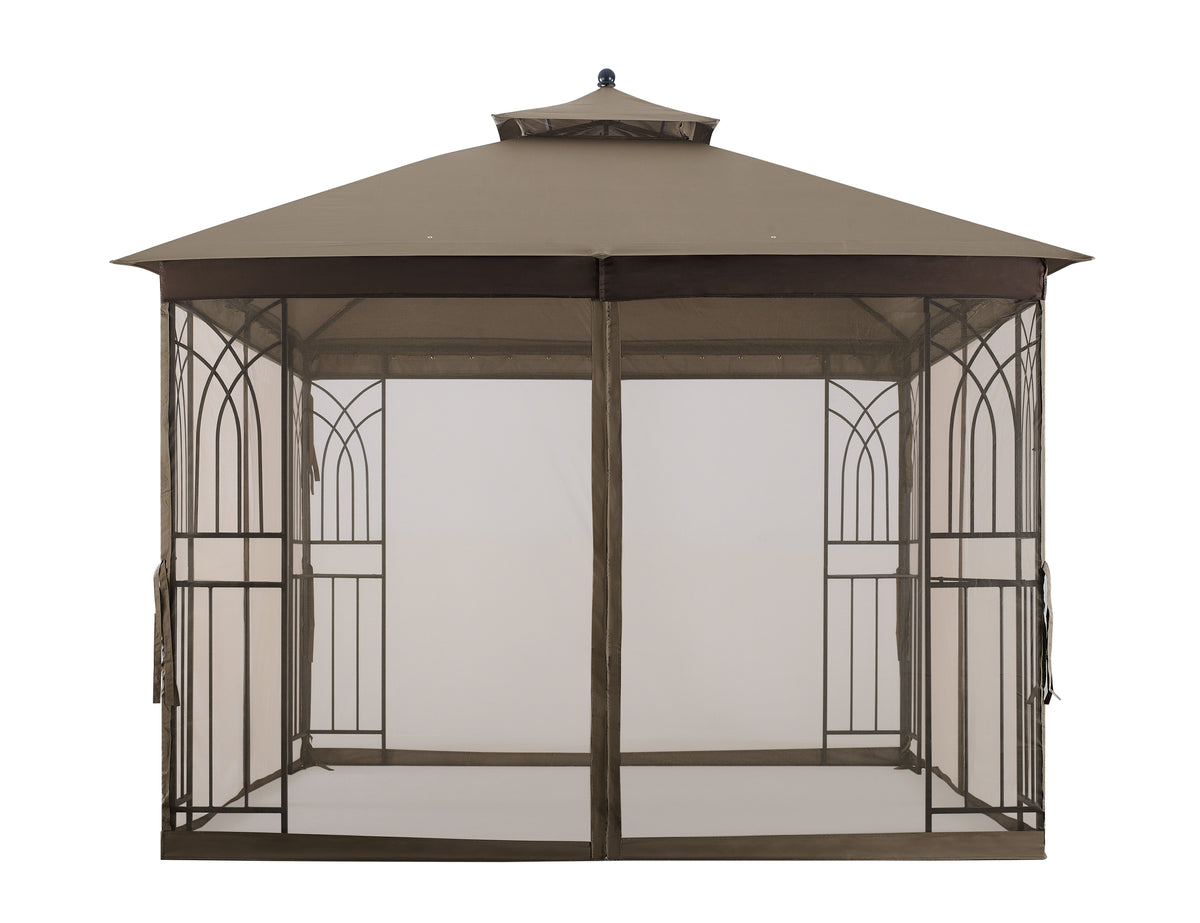 10' x 10' Gazebo with Mosquito Net and Corner Shelves U794