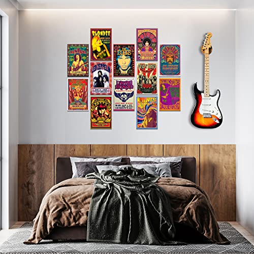 Vintage Rock Band Posters 12 Set 7.8X11.8 Inch W723824