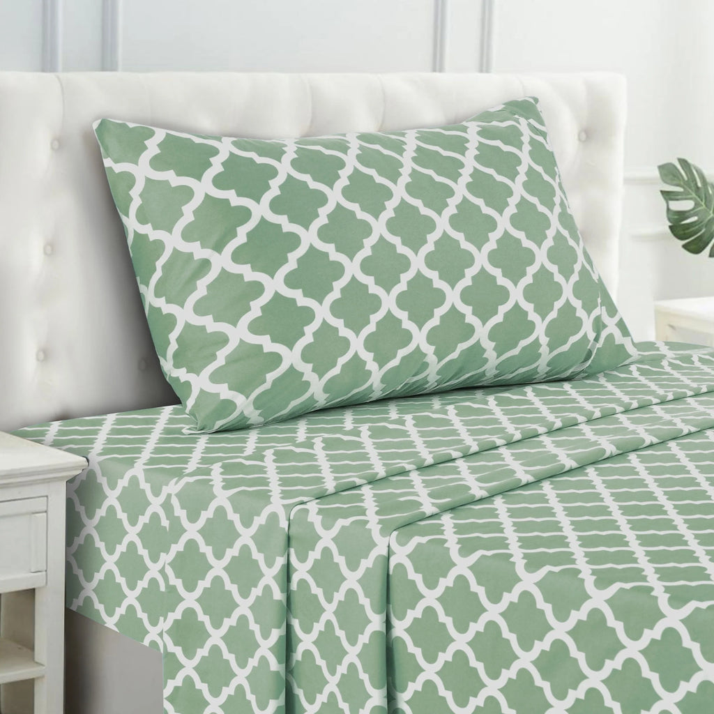 Queen Size 4 Piece Microfiber Deep Pocket Bed Sheets Set N623100