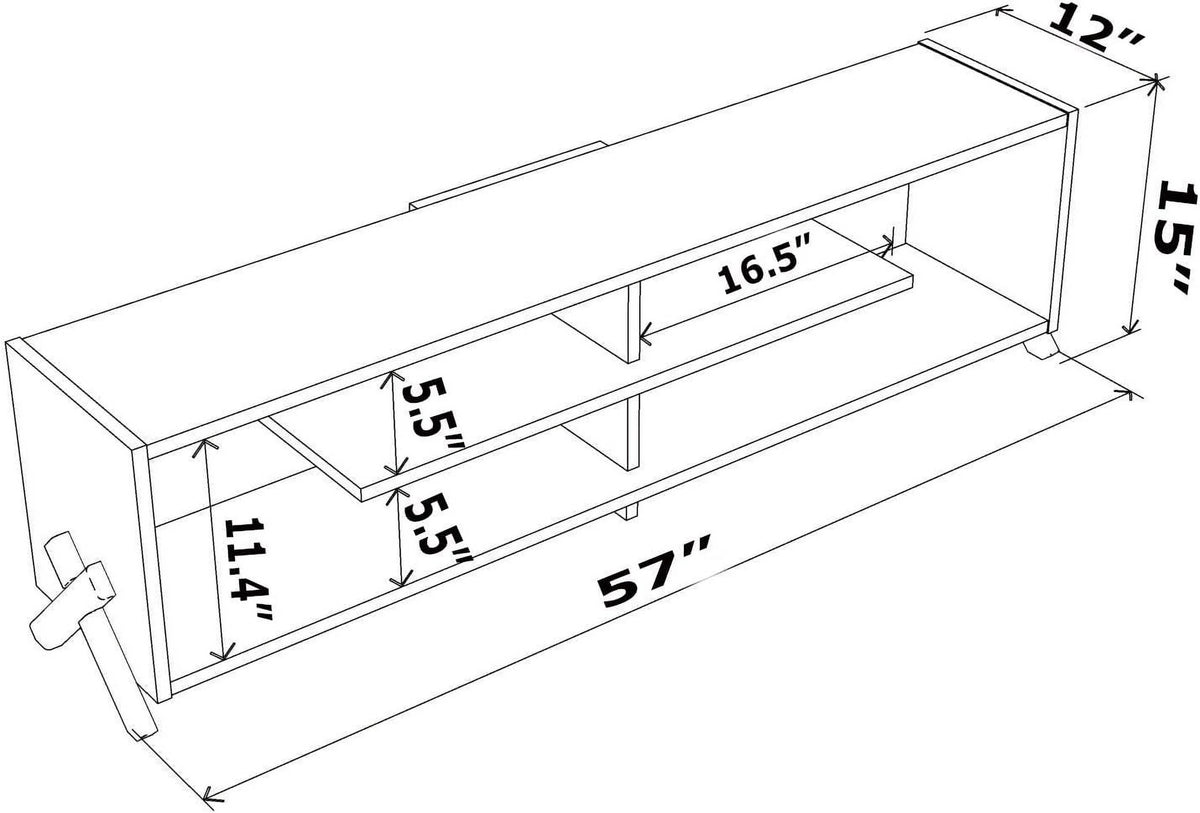 Wooden TV Stand with 4 Shelves W530480