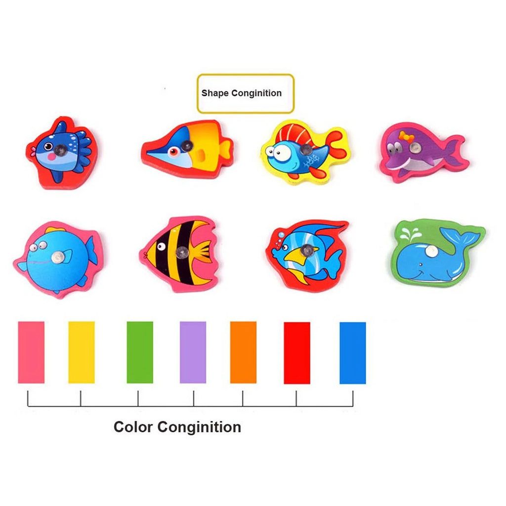 15 Fishes Wooden Kids Magnetic Fishing Game C984627