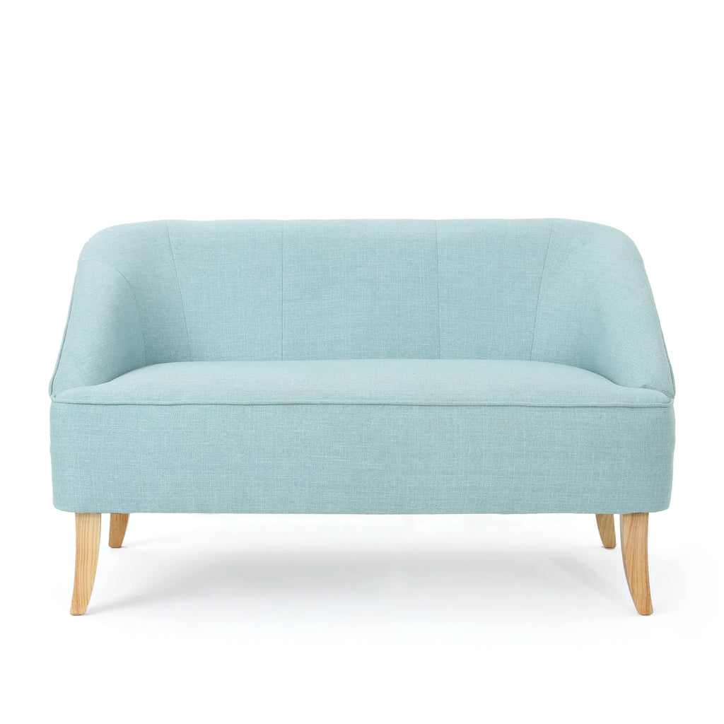 Light Blue Fabric Loveseat U6621
