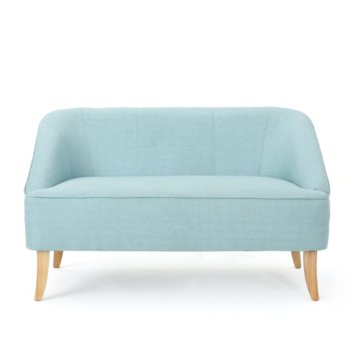 Light Blue Fabric Loveseat U6621