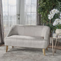 Light Blue Fabric Loveseat U6621
