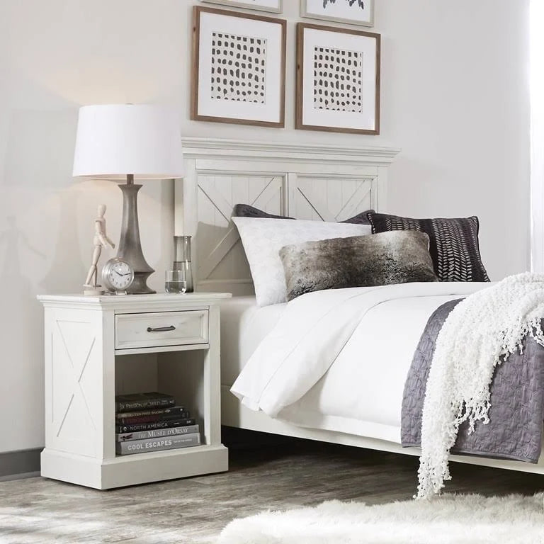 White Wood Nightstand R834