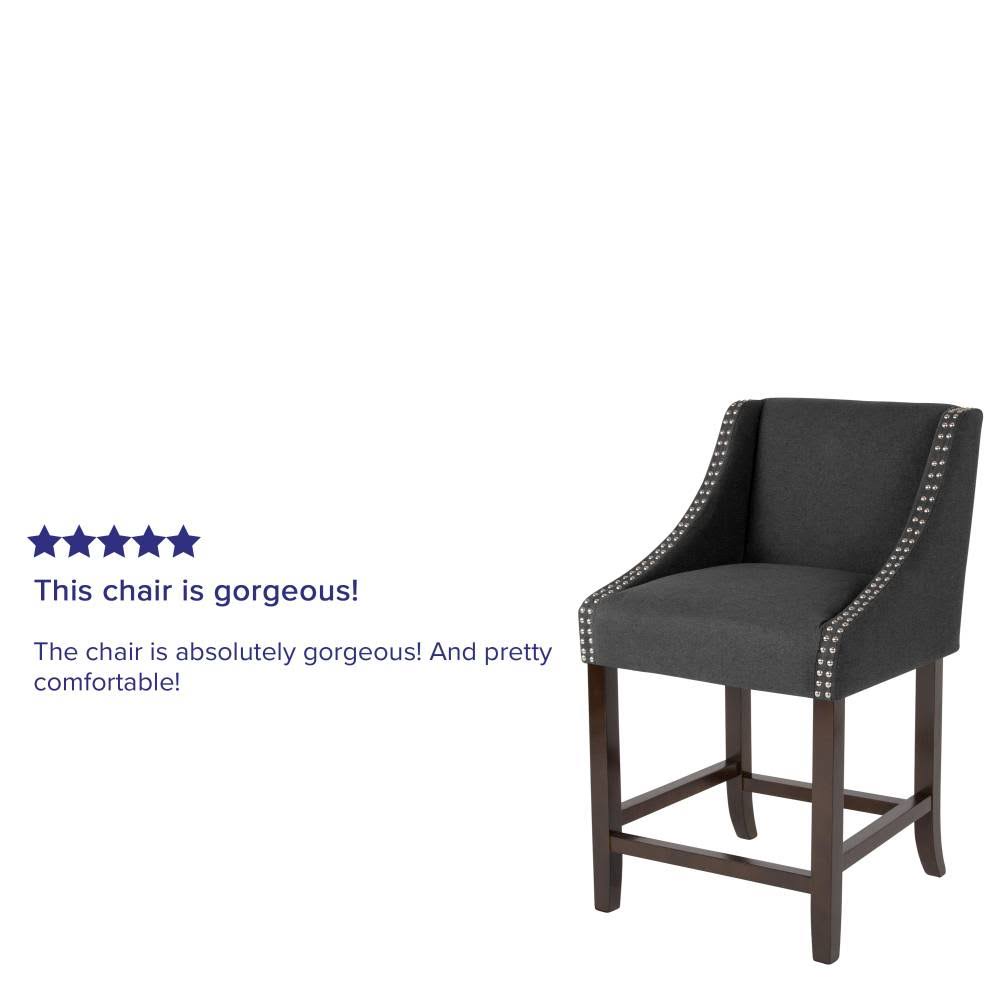 Light Gray Fabric Counter Height Stool D120