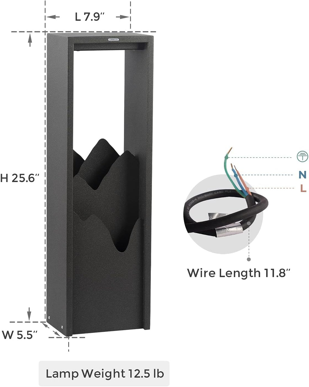 Stainless Steel 26 Inches LED Outdoor Bollard Light H1456
