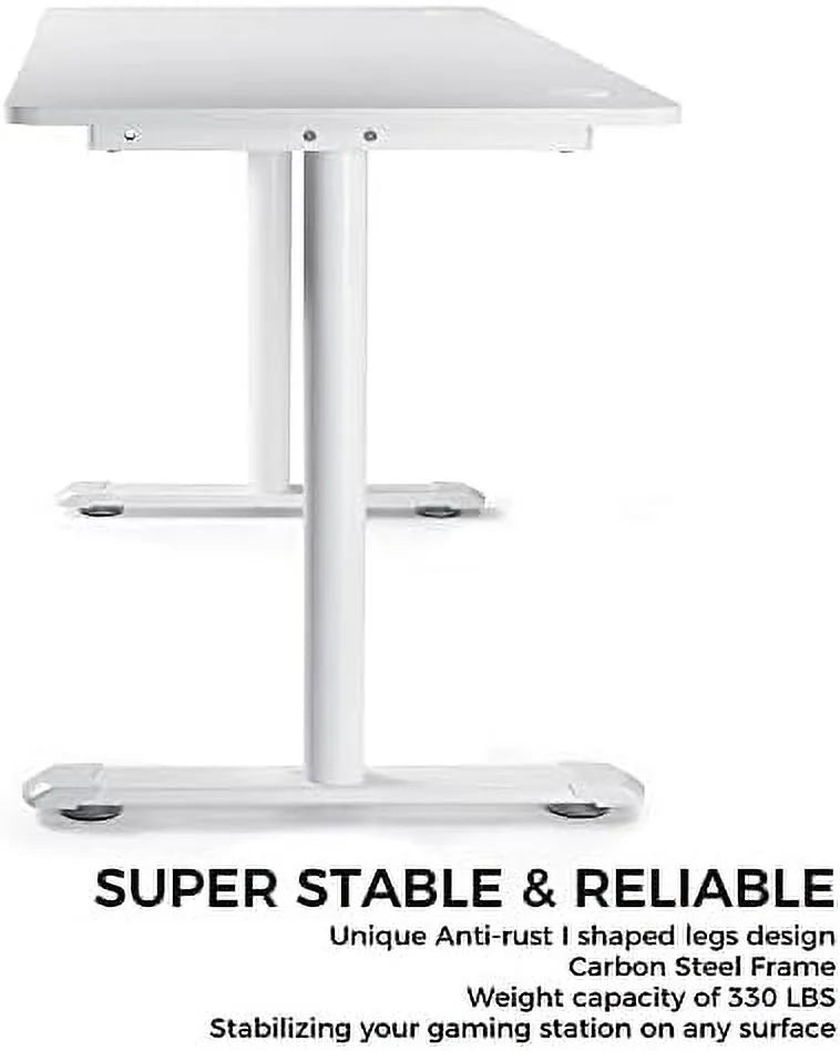 White 60 Inch Gaming Desk C7442