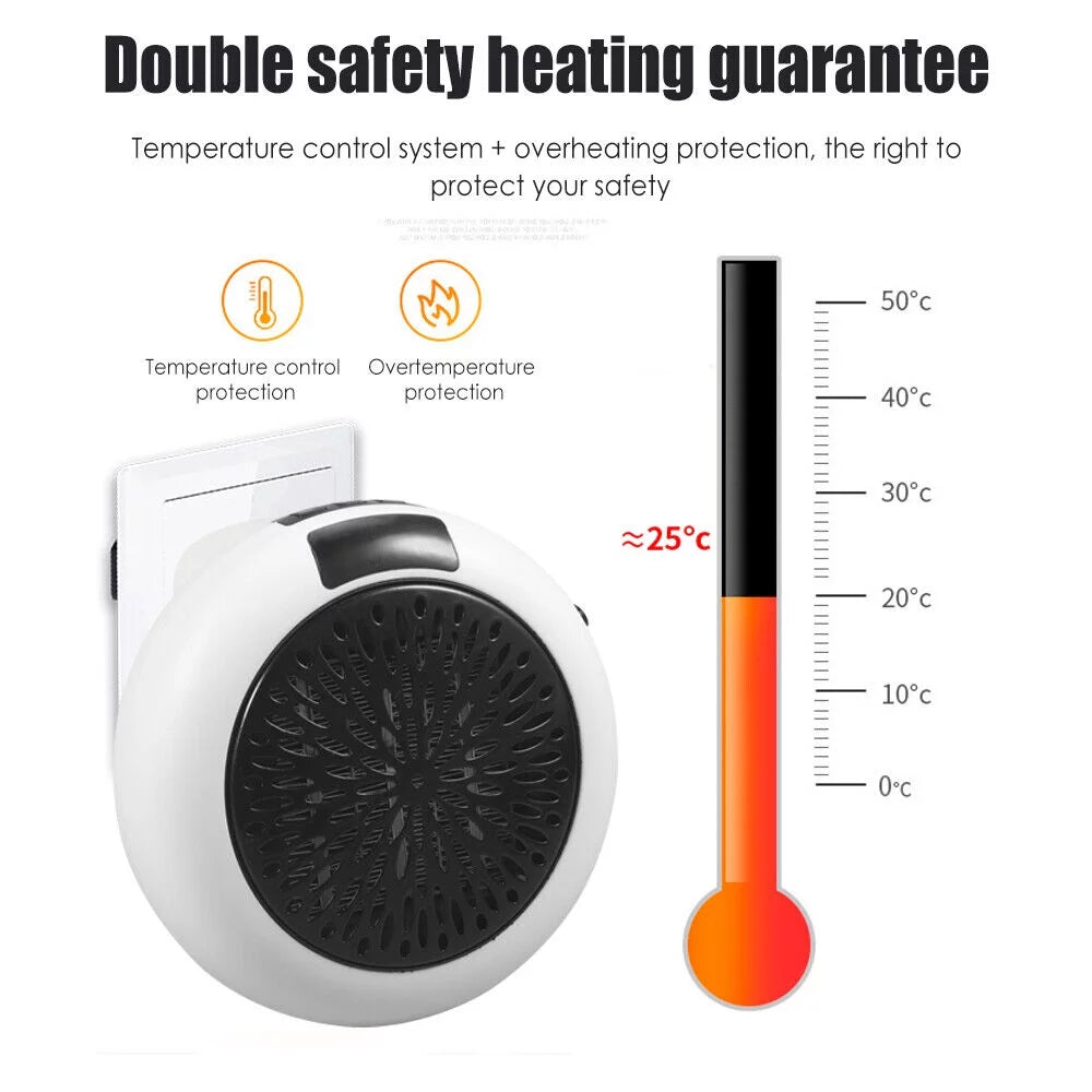 900W Plug in Electric Heater Fan with Remote Timer F12758