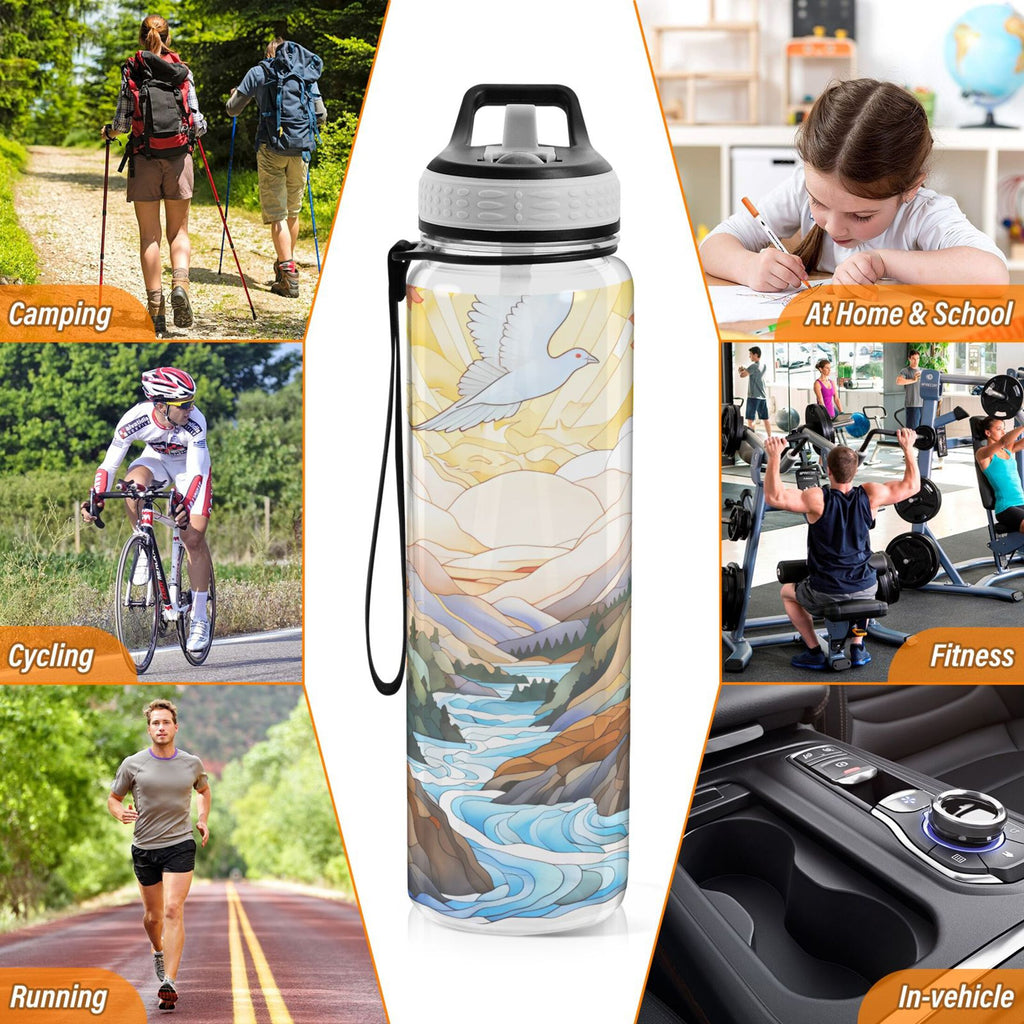 32oz Tritan Leakproof Clear Water Bottle with Straw P872853