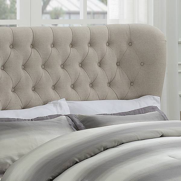Beige Upholstered Platform Bed S82255