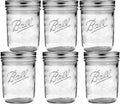 16 oz 6 Pack Wide Mouth Mason Jars with Airtight Lids and Bands A3433
