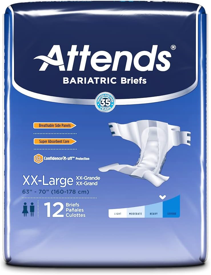 XX-Large Unisex Bariatric Briefs, 48 Count Pack of 2 W519