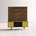 Rustic Brown/Yellow Floating Entertainment Center U730