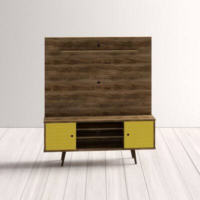 Rustic Brown/Yellow Floating Entertainment Center U730