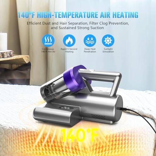Mattress Vacuum Cleaner with UV-C Light, 16Kpa, 140°F Heat, Corded N34294