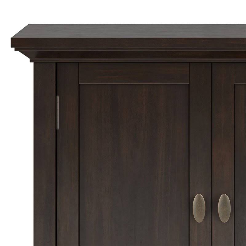 Solid Wood Low Storage Cabinet in Brunette Brown C21542