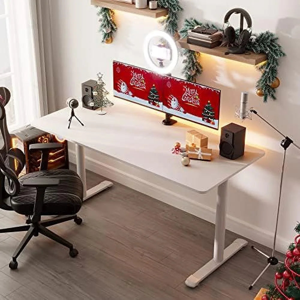 White 60 Inch Gaming Desk C7442